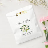 Green White Waterverf Floral Wedding Bedankt Bedankzakje (Gezegeld)