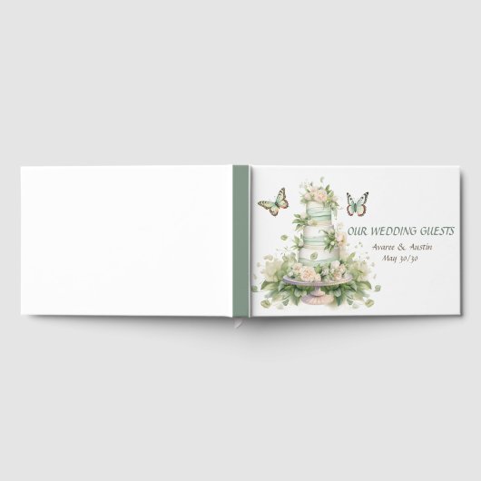 Green White Wedding Cake  Gastenboek (Volledig)