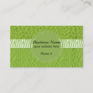 Green Wild Animal Print Visitekaartje