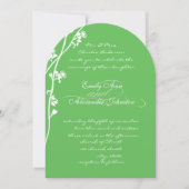 Green Wild Flower Branch Wedding Kaart (Voorkant)