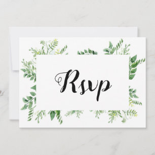 Green Wild Herb Spring Foliage Rsvp Card Kaart