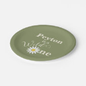 Green Wild One Eerste Verjaardag Papieren Bordje (Gekanteld)