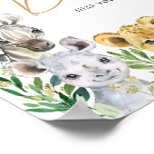 Green Wild One Safari Baby shower Drinken Poster (Hoek)