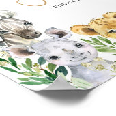 Green Wild One Safari Baby shower Eten Poster (Hoek)