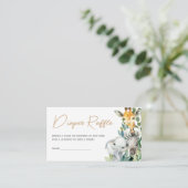 Green Wild One Safari Baby shower Luier Raffle Informatiekaartje (Staand voorkant)
