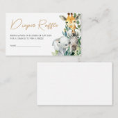 Green Wild One Safari Baby shower Luier Raffle Informatiekaartje (Voorkant / Achterkant)