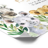 Green Wild One Safari Baby shower Luier Raffle Poster (Hoek)