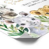 Green Wild One Safari Baby shower Welkom Poster (Hoek)