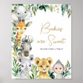Green Wild One Safari Baby's zijn zoet Poster (Voorkant)