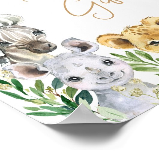 Green Wild One Safari Boeken en geschenken Poster (Hoek)