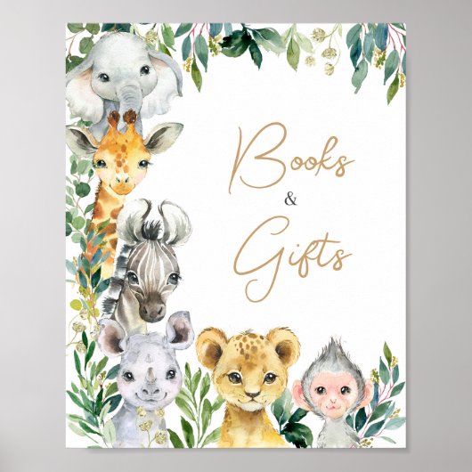 Green Wild One Safari Boeken en geschenken Poster (Voorkant)