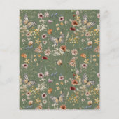 Green Wildflower Bericht Kaart (Achterkant)