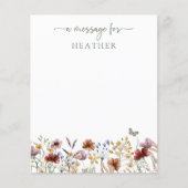 Green Wildflower Bericht Kaart (Voorkant)