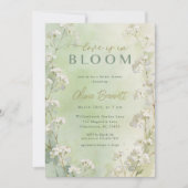 Green Wildflower Bridal Shower Invitation Kaart (Voorkant)
