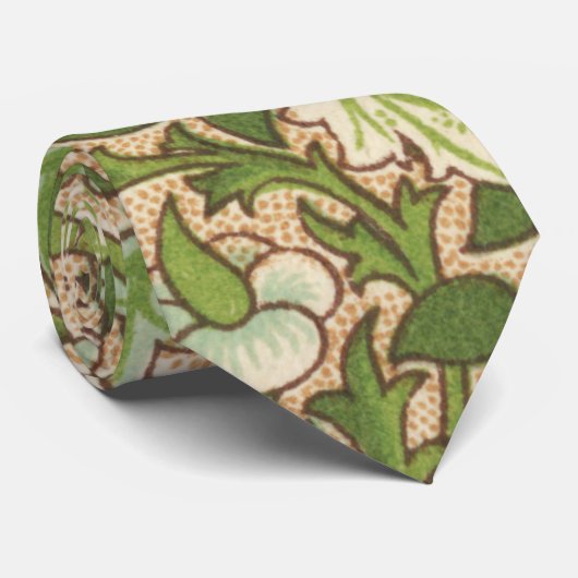 Green William Morris Arts and Crafts Pattern Stropdas (Opgerold)