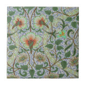 -Green William Morris Daffodil Floral Tegeltje (Voorkant)