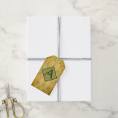 GREEN WILLIAM MORRIS GIFT LABEL CUSTOM INITIAAL CADEAULABEL (Met Touw)