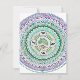 Green Willow Mandala Note Card Notitiekaartje