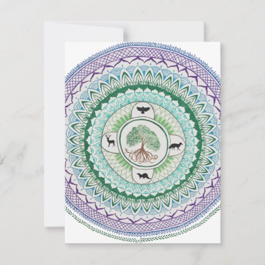 Green Willow Mandala Note Card Notitiekaartje (Voorkant)