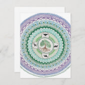 Green Willow Mandala Note Card Notitiekaartje (Voorkant / Achterkant)