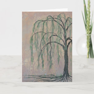 Green Willow Tree Wenskaart Kaart