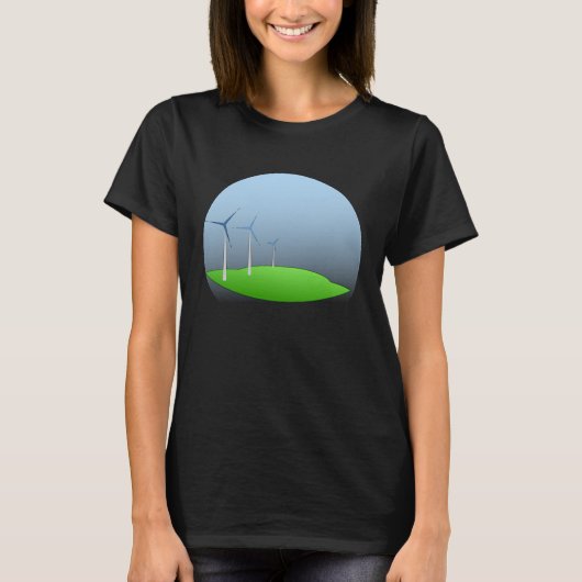 Green Wind Power Wind Turbine T-shirt (Voorkant)