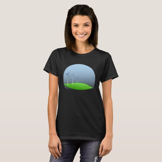 Green Wind Power Wind Turbine T-shirt (Voorkant volledig)