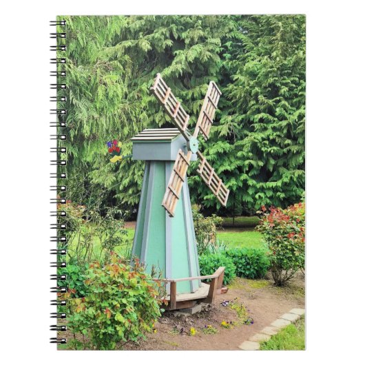 Green Windmill Garden Decor Notitieboek (Voorkant)