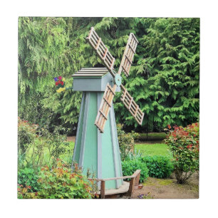 Green Windmill Garden Decor Tegeltje