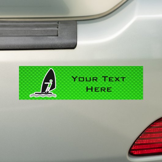 Green Windsurfing Bumpersticker (Op auto)