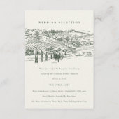 Green Winery Mountain Sketch Wedding Reception Informatiekaartje (Voorkant)