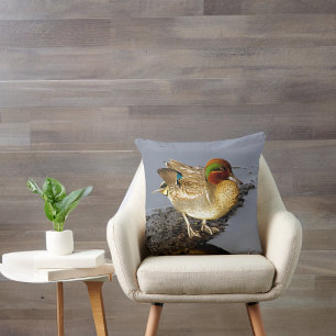Green Wing Blauwgroen Duck Pillow Kussen