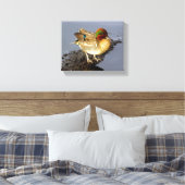 Green Wing Blauwgroen Duck Wrapped Canvas Art (Insitu (Slaapkamer))