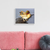 Green Wing Blauwgroen Duck Wrapped Canvas Art (Insitu (Woonkamer))