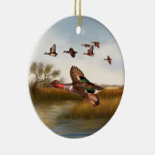 Green Wing Duck Keramisch Ornament (Rechts)