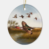 Green Wing Duck Keramisch Ornament (Links)
