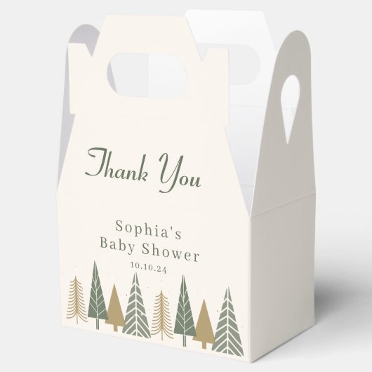 Green Winter Baby shower Dank u Bedankdoosjes (Geopend)