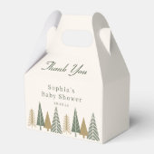 Green Winter Baby shower Dank u Bedankdoosjes (Voorkant Zijde)