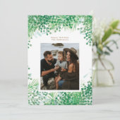 Green Winter Berries kerstfeestdag fotokaart Feestdagenkaart (Staand voorkant)