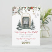 Green Winter Christmas New Address Announcement Kaart (Staand voorkant)