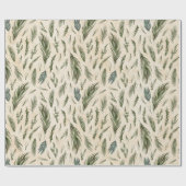 Green Winter Foliage Kraft Cadeaupapier (Vlak)