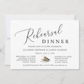 Green Winter Holiday Rehearings Dinner Invitation Kaart (Voorkant)