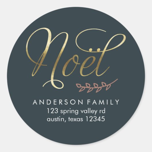 Green Winter Joy Ronde Sticker (Voorkant)