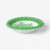 Green Winter Snowflake Lace Edge Papieren Kommen (Gebogen)