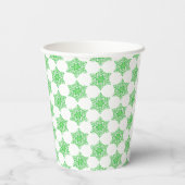 Green Winter Snowflake Papieren Bekers (Achterkant)
