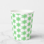Green Winter Snowflake Papieren Bekers (Rechts)