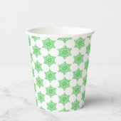Green Winter Snowflake Papieren Bekers (Voorkant)