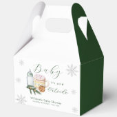 Green Winter Snowflake S'more Cookie Baby Shower  Bedankdoosjes (Achterkant)