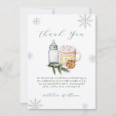 Green Winter Snowflake S'more Cookie Baby Shower  Bedankkaart (Voorkant)