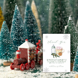 Green Winter Snowflake S'more Cookie Baby Shower  Bedankkaart